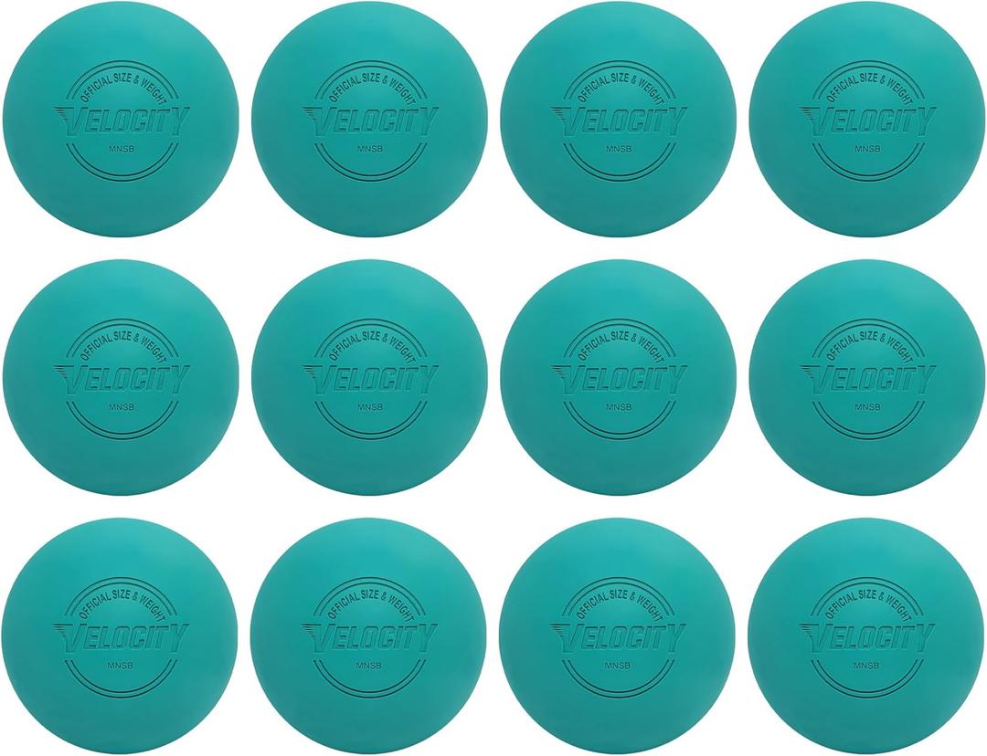 Velocity Lacrosse Balls - 9 Packs - for Practice, Official NFHS and College Approved Size (Teal)