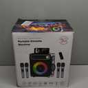 Karaoke Machine with 4 Wireless Microphones, Portable Bluetooth 5.1 Speaker for Adults Kids with LED Lights, Bass/Treble Adjustment, PA System with Remote Control, Supports FM/AUX/USB/TF for Party (4 Mics-Large)