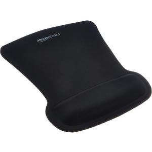 Amazon Basics Ergonomic Mouse Pad with Wrist Support for Pain Relief, Gel-Filled Cushion, Non-Slip Rubber Grip Base, 10.1 x 8.1 Inches, Black, 10.1L x 8.1W inches