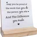 "May you be proud of the work you do" gift, colleague team wooden plaque gift, Thank you wooden plaque gift, wooden plaque sign desk decoration, employee thank you gift, for colleagues or