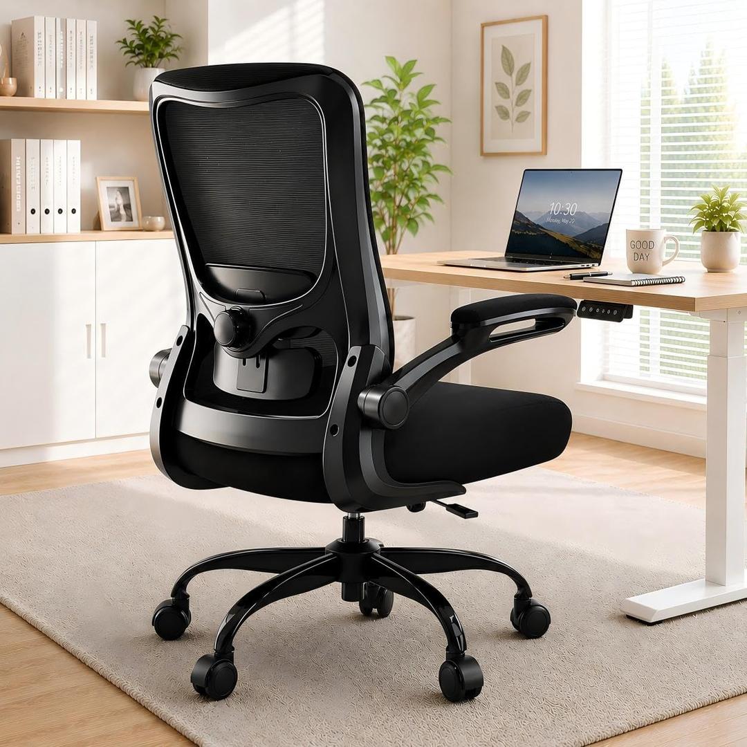Ergonomic Office Chair - High Back Desk Chair with Adjustable Lumbar Support, Breathable Mesh Back, 330LBS Capacity, Easy Assembly (Matte Black)