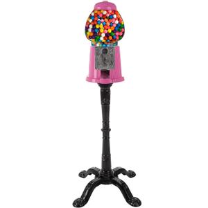 Great Northern Popcorn Gumball Machine with Stand and Coin Bank, Pink, 15"