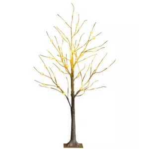 4 ft. White Pre-Lit Twig Birch Artificial Christmas Tree for Christmas Holiday with 48 LED Lights
