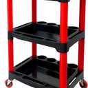 Auto Detailing Cart with Wheels, 3 Tier Rolling Detail Cart, Car Wash Organizer for Detailers Garage, Workshop, Repair Shop, Storage Tool (Standard)