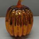 Mercury Glass Pumpkin Light with Timer, with 10 Led Lights Inside,Battery Operated Pumpkin Lamp,Ideal for Halloween Fall Decoration, Thanksgiving Rustic Decor, Xmas Décor (Gold)