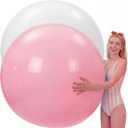 Tradder 2 Pcs 60 Inch Giant Inflatable Beach Ball Large Pastel Inflatable Float Jumbo Pool Playground Balls for Adults Summer Outdoor Water Pool Beach Party Favor