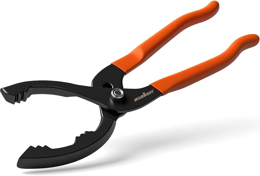HORUSDY 12" Adjustable Oil Filter Pliers, Adjustable Oil Filter Wrench Removal Tool (Orange)