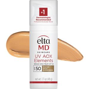 EltaMD UV AOX Elements Tinted Mineral Face Sunscreen Lotion, Tinted Moisturizer for Face SPF 50 with Antioxidants, For Dry Sensitive Skin 1.7 oz Pump