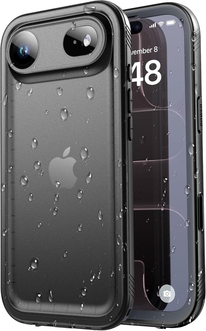 SPORTLINK for iPhone Air Case, IP68 Waterproof Military Protective Full Body Heavy Duty Shockproof 360 Sealed Dustproof with Camera Screen Protector Phone Cover for iPhone Air 6.5" Black