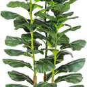 6ft Artificial Fiddle Leaf Fig Tree with White Planter, Tall Fake Plant with Natural Wood Trunk and Lifelike Leaves, Faux Plants Indoor for Home Office Living Room Decor