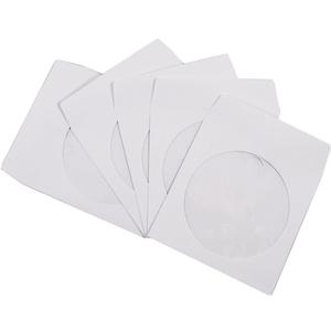 100 Pack Maxtek Premium Thick White Paper CD DVD Sleeves Envelope with Window Cut Out and Flap, 100g