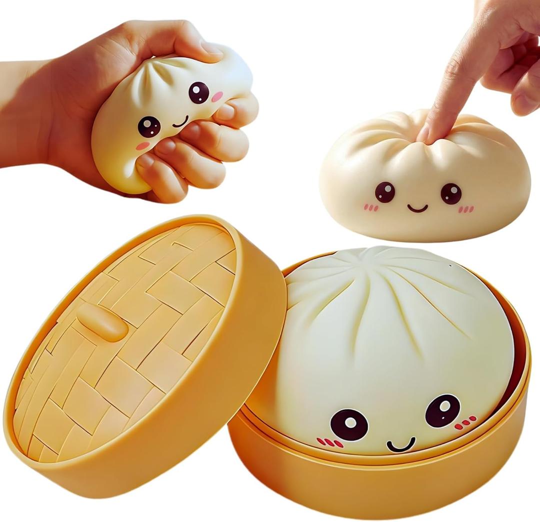 Dumpling Squishy Toy 2026 Upgraded White, Dumpling Squishy Mystery Box, Dumplings Stress Balls Fidget Sensory Toy, Soft Squeeze Decompression Dough for Adults(White)