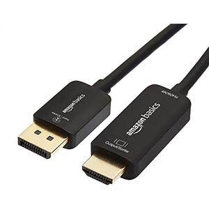 Amazon Basics DisplayPort to HDMI Display Cable for HDTV, Monitor, Projector, Uni-Directional, 4k@60Hz, 1920x1200, 1080p, Gold-Plated Plugs, 3 Foot, Black Amazon Basics DisplayPort to HDMI Display Cable for HDTV, Monitor, Projector, Uni-Directional, 4k@60Hz, 1920x1200, 1080p, Gold-Plated Plugs, 3 Foot, Black
