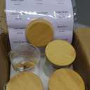 TIPGO Sugar Jar Bath Salt Container 17 oz Glass Jar with Bamboo Lid and Spoon, Sugar Cube Holder and Canister for Countertop, Glass Containers for Coffee Beans, Tea and Overnight Oats (4 Pack)