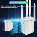 WiFi Range Extender, Dual Band 2.4G and 5G Wireless Repeater, 300Mbps Signal Booster with 4 Antennas, White, Indoor Portable