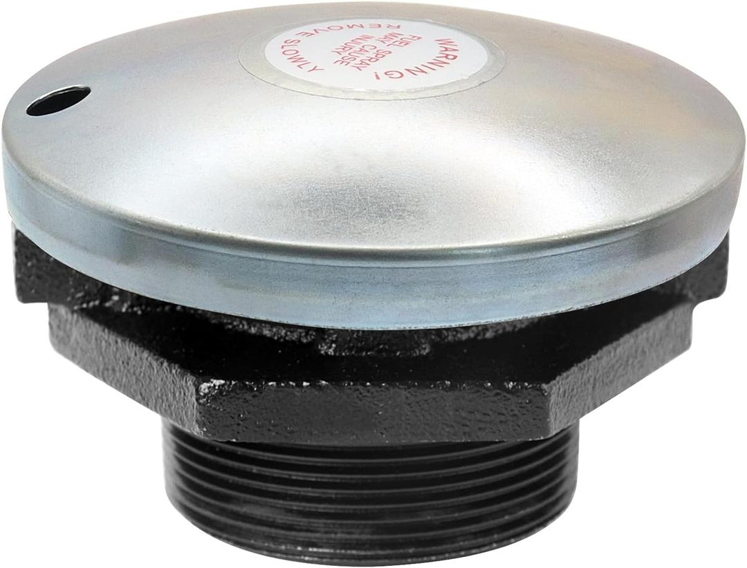 Transfer Tank Vented Diesel Fuel Cap w/ 2 Inch Threaded Neck,Diesel Fuel Transfer Tank Cap, Venting Pressure Gas Fill Lid for Auxiliary/Storage Truck Tool Box (Silver)