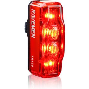 RAVEMEN TR150/TR250 Bike Tail Light, 280 Visible Bike Rear Light with Brake Detection and Auto On Off Feature, 3 Mounting Options