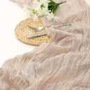 2 x DOLOPL Rosy Brown Cheesecloth Table Runner 13.3ft Boho Gauze Cheese Cloth Table Runner Rustic Sheer Runner 160inch Long for Wedding Bridal Baby Shower Birthday Party Cake Table Decorations