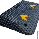 Rubber Threshold Ramp for Doorways Heavy Duty 7.5cm 3" Rise Wheelchair Ramp, 1 Pack Recycled Rubber Power Curb Ramp for Door Threshold Wheelchair Scooter Ramp Curb Ramp(RTR75)