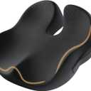 ProtoArc Seat Cushion, Office Chair Cushion for Sciatica, Coccyx Cushion, Ergonomic Memory Foam Seat Cushion for Car, Home, Pressure Relief Pad for Hip, Tailbone, All Day Comfort - Black