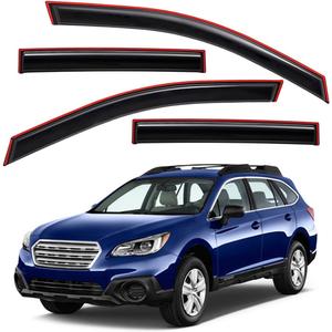 Lightronic Extra Durable Clip-on in-Channel Auto Vent Window Visor, Fits 2015-2019 Subaru Outback, UV Protection Rain Guard, Original Wind Deflector, No-Drill Easy Install, Dark Smoke, 4-Pcs
