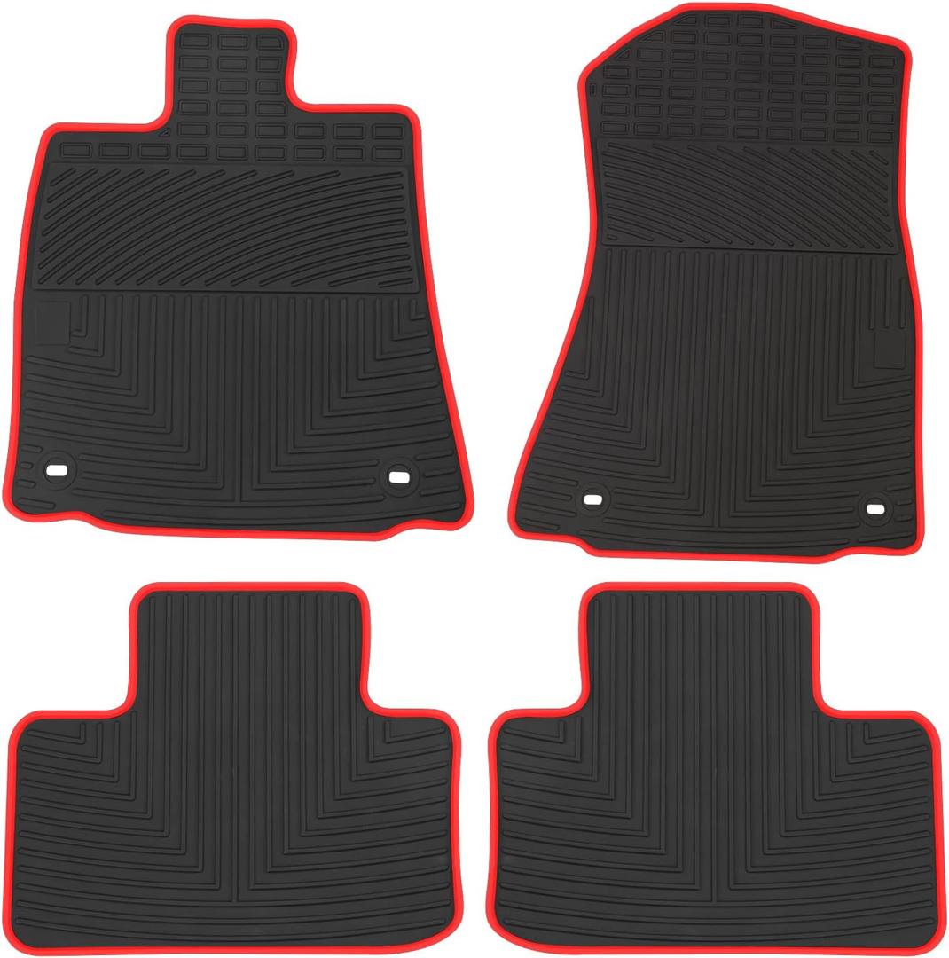 Car Floor Mats Custom Fit for Lexus is 250/IS 300/IS 350/IS 200t/IS 250f 300f 350f 2014-2025 Black Red Rubber Auto Liner Mats All Weather Protection