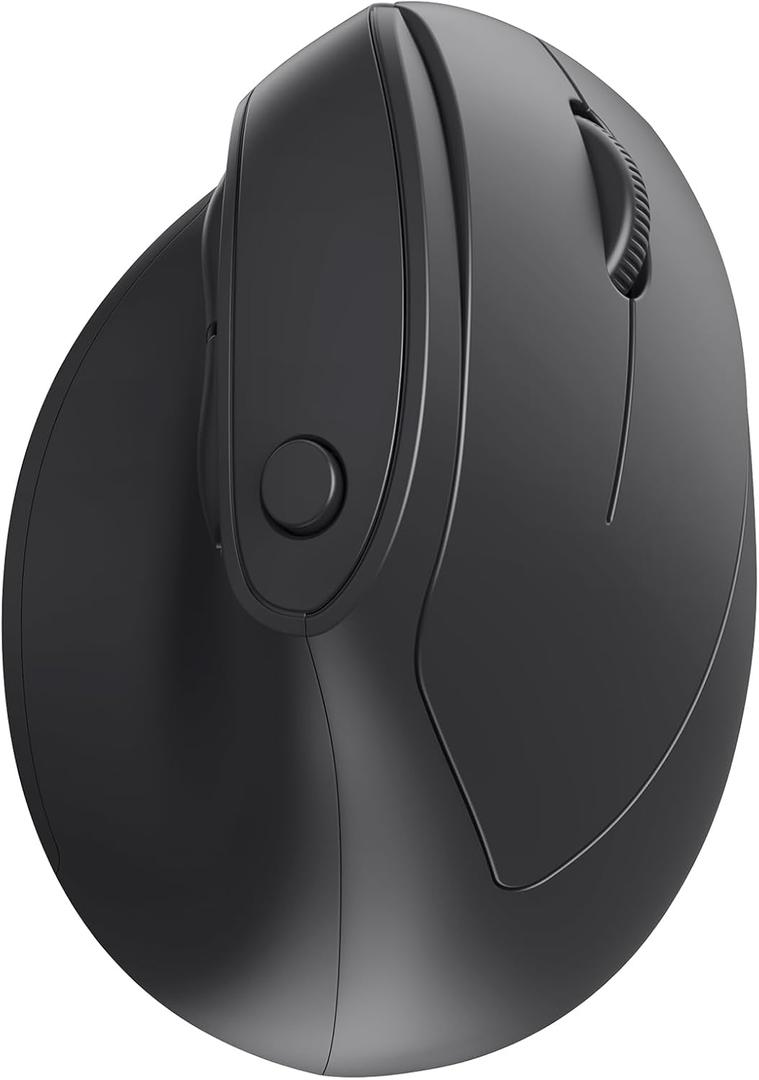 Ergonomic Mouse, USB+Bluetooth Dual Connection, Wireless Vertical Mouse for Reducing Wrist Pain, 1000/1600/2400 DPI, Ergo Mouse with Quiet Click for Windows Mac OS PC Computer Laptop, Black