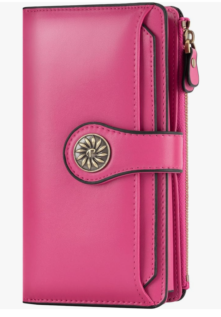 Travelambo Wallets Women RFID Large Capacity Luxury Waxed Leather Clutch Wallet Multi Card Organizer