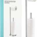 Brushed Nickel Toilet Paper Holder Stand, Bathroom Toilet Paper Roll Holder Stand with Reserve, Free Standing Toilet Paper Holder with Storage