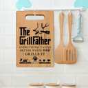 Dad Gifts from Daughter Fathers Day, Best Dad Birthday Gifts from Daughter Son, Unique Cutting Board Gift for Dad, Cool Birthday Gift for Dad, The Grillfather Cutting Board for Daddy Stepdad New Dad