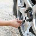 10 Pieces Pencil Tire Pressure Gauge Stainless Steel Stem Tire Pressure Gauge Accurate Mechanical Wheel Checker with 20 Pieces Tire Stem Valve Caps for Car Truck Motorcycle Bike