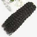 Crochet Hair Extensions Pre Separated Pre Looped 100% Human Hair, Water Wave 18 Inch 120g, 100 Strands Natural Black 1B# (SR03/18P2)