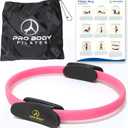 ProBody Pilates Fitness Circle  14 Inch Pilates Ring for Focusing on Toning Inner Thighs, Arms, and Core (Pink)