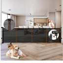 200.1" Retractable Baby Gate Extra Wide, 35.1" Tall Retractable Dog Gate for Stairs, Doorways, Decks, Mesh Gate Long Child Gate Pet Gate for Indoor, Outdoor, with Reinforced Mesh Rods, Dual Locks