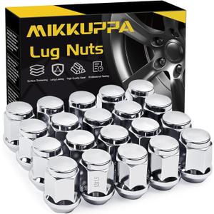 MIKKUPPA M12x1.5 Lug Nuts - Replacement for 2006-2020 Ford Fusion, 2000-2019 Focus, 2001-2023 Escape Aftermarket Wheel - 20pcs Chrome Closed End Lug Nut (Silver)