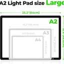 Buspher Magnetic A2 Light Board,25.2"x18.4" Large Light pad with US Adapter