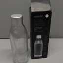 Glass Carbonating Bottle 1L Silver - Compatible Only With MySoda Glassy Sparkling Water Maker - Quick-Lock Reusable Bottle - Lid and Base Made of Aluminium - BPA Free