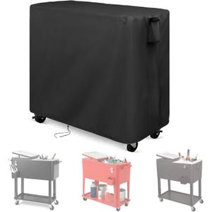 Party Cooler Cart Cover, Tear, with Snow Dust Sun for Outdoor Cold Drink Cart 42x50x22 Inch