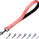 Advanced 12 Inches Nylon Short Dog Leash with Soft Comfortable Padded Handle for Large Medium Breed Dogs Daily Use Jogging,Walking,Training etc. (12 Inches, Living Coral)