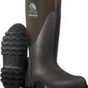 Men's Waterproof Rubber Muck Rain and Work Boot  Durable 6mm Neoprene Insulated, Ideal for Fishing Hunting & Farming (11, Brown)