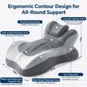 Ergonomic Reading Pillow, Memory Foam Wedge Pillow, Adjustable Neck Pillows, Multi-Positional Support Cushion for Stomach Sleepers and Sedentary, with Removable Washable Cover - Gray Middle