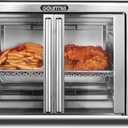 Gourmia French Door Air Fryer  25 Qt Large Capacity Convection Oven, Fryfroce 360, Digital Display with 17 Cooking Presets, Bake, Toast, Roast, Dehydrate, Fits 12 Pizza (Stainless Steel)