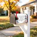 TOUNER The Grass Withereth The Flower Fadeth Bible Verse Mailbox Covers, Christian Magnetic Letter Box Wrap, Christian Jesus Post Box Decor for Outdoor Garden Yard, Mailbox Decor Gifts for Friends