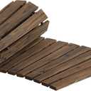 Wooden Garden Pathway Outdoor Roll-Out Walkway Weather-Resistant Fir Wood Curved or Straight Boardwalk Decorative Garden for Backyard,Beach,Wedding Party Pathways (Carbonized, 6FT Curved)