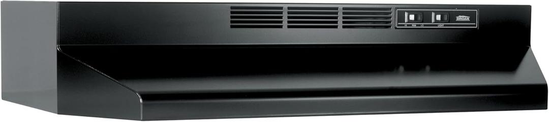 Broan-NuTone 413023 Ductless Range Hood Insert with Light, Exhaust Fan for Under Cabinet, 30-Inch, Black