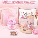 6 Pcs New Year Best Aunt Ever Gifts, Valentine'S Day Birthday Gifts for Aunts from Niece Nephew, Aunts Birthday Gift Aunt Birthday Auntie Gift Ideas Cup Makeup Bag Bracelet Keychain for Women