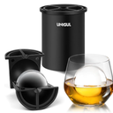 Clear Ice Cube Maker, 2.5" Stainless Steel Crystal Clear Ice Ball Maker, NonBPA Premium Silicone Ice Cube Molds for Whiskey & Cocktails, EasyRelease Sphere Ice Maker, Bourbon Gifts for Men (1 PACK)