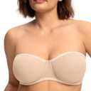 HSIA Strapless Bras for Women, Bella Convertible Minimizer Bra for Large Bust Unlined Underwire Balconette Bras 34DD