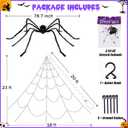 Spider Webs Halloween Decorations Outdoor 290 LED Halloween Spider Web Lights Decoration with 78.7" Large Spider & 3.53 oz Stretch Cobweb 23 Ft Giant Lighted Web with 8 Modes (Purple & Orange)