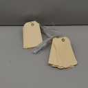 Label Tags with Wire Attached - 4 3/4" x 2 3/8" Box of 100 Blank Manila Tags with Reinforced Hole and Metal Wire Ties, Labels with Wire